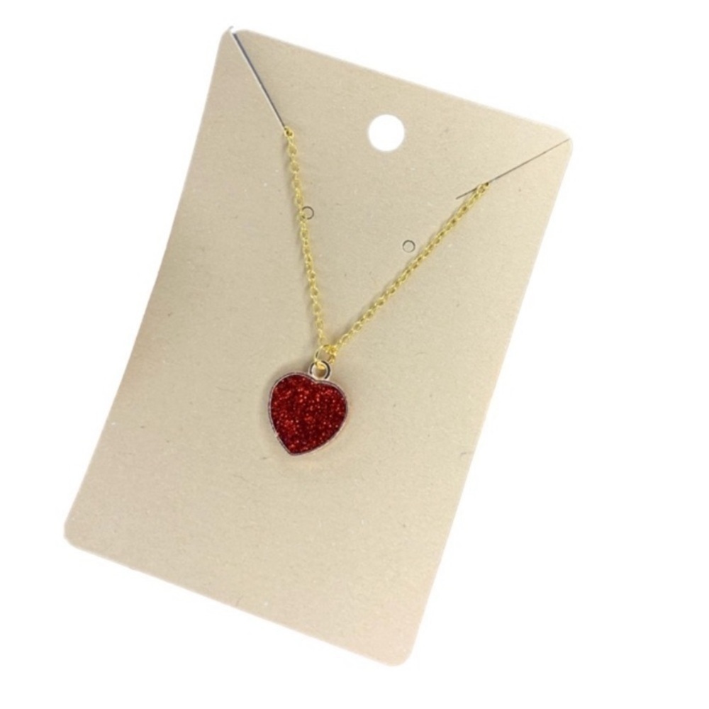 Sparkly Red Heart Necklace 15$